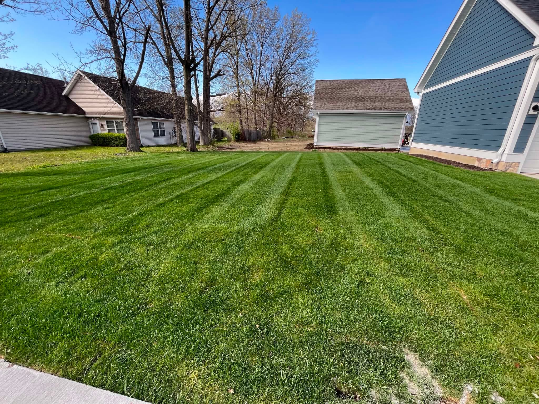 Fresh-striped lawn mow