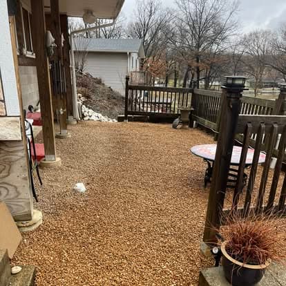 Backyard gravel patio